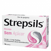 Strepsils Morango sem acar, 1,2/0,6 mg x 24 pst