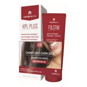 KPL Plus Champ dermatolgico anticaspa 200 ml + Folstim pHysio Champ 200 ml pelo Preo Especial de 3