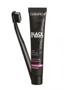 Curaprox Black is White Kit Pasta Dentifrica Branqueador 90Ml + Escova