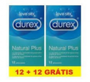 Durex Natural Plus Preservativo x12 + Oferta 2 Embalagem