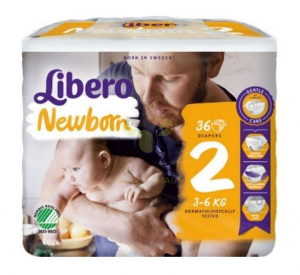 Libero Newborn 2 Fralda 3-6 Kg x36